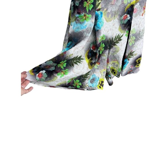 Alberto Makali halter tie shorts romper sparkle floral jewel tone glam size L - Picture 3 of 7